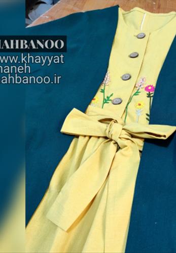 مانتو پیراهن اسپرت با گلدوزی دست دوز